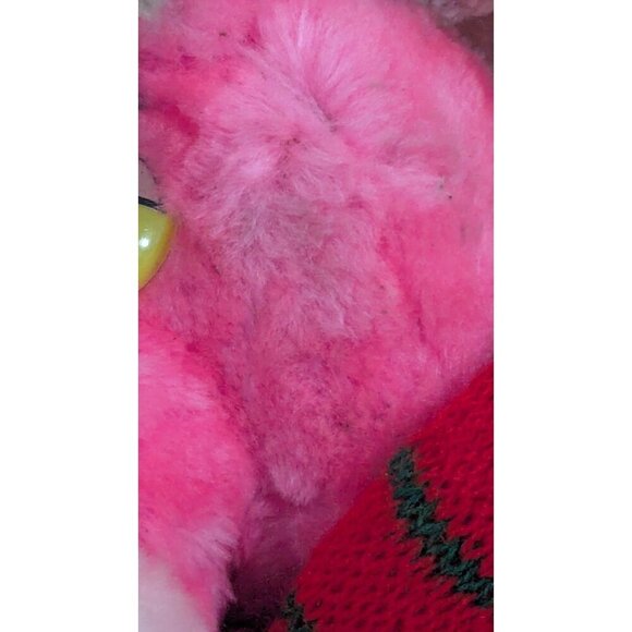 Vintage 1980 Mighty Star Pink Panther Plush Toy In Holiday Stocking 11" - Picture 5 of 7